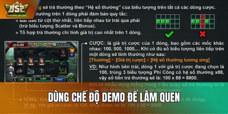 Dùng chế độ demo để làm quen